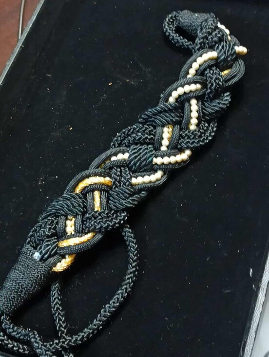 Vintage 80’s Braided Rope Belt Faux Pearl Gold Nautical Glam XS/S main image 7